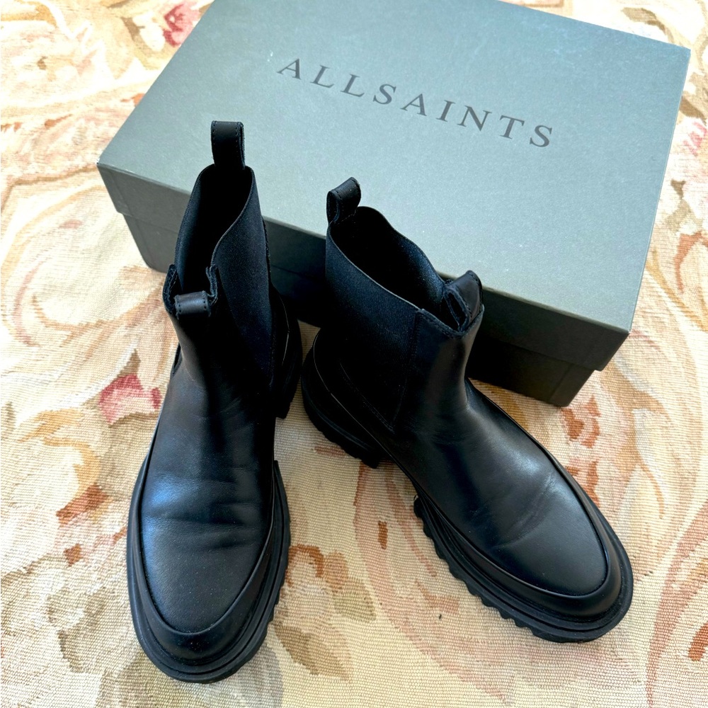 ALLSAINTS Harlee Chelsea Boot black size US6, leather